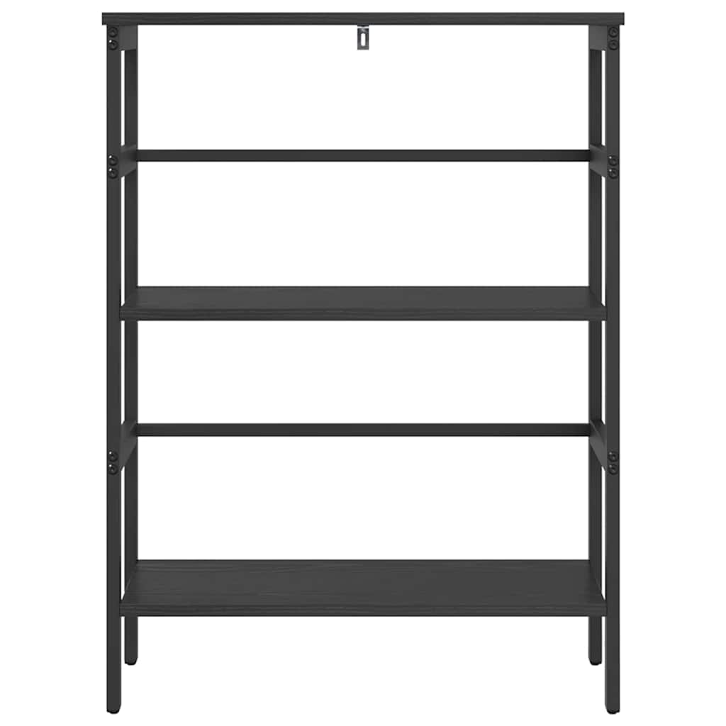 Bookshelf 2-Tier 60 x 29.5 x 81 cm Engineered Wood Black Oak