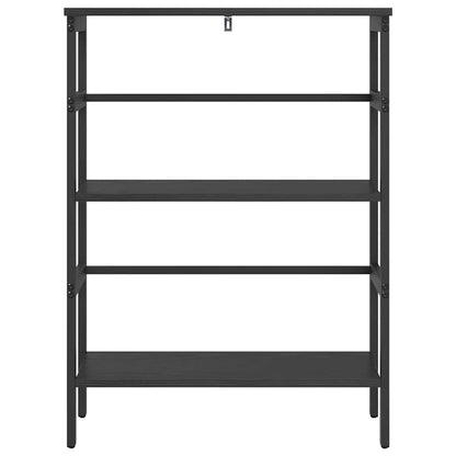 Bookshelf 2-Tier 60 x 29.5 x 81 cm Engineered Wood Black Oak
