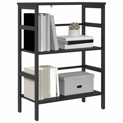 Bookshelf 2-Tier 60 x 29.5 x 81 cm Engineered Wood Black Oak