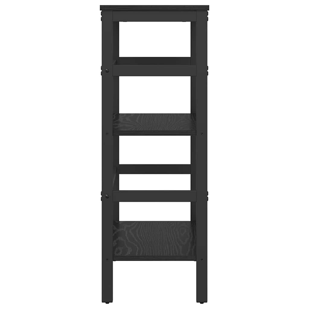 Bookshelf 2-Tier 60 x 29.5 x 81 cm Engineered Wood Black Oak