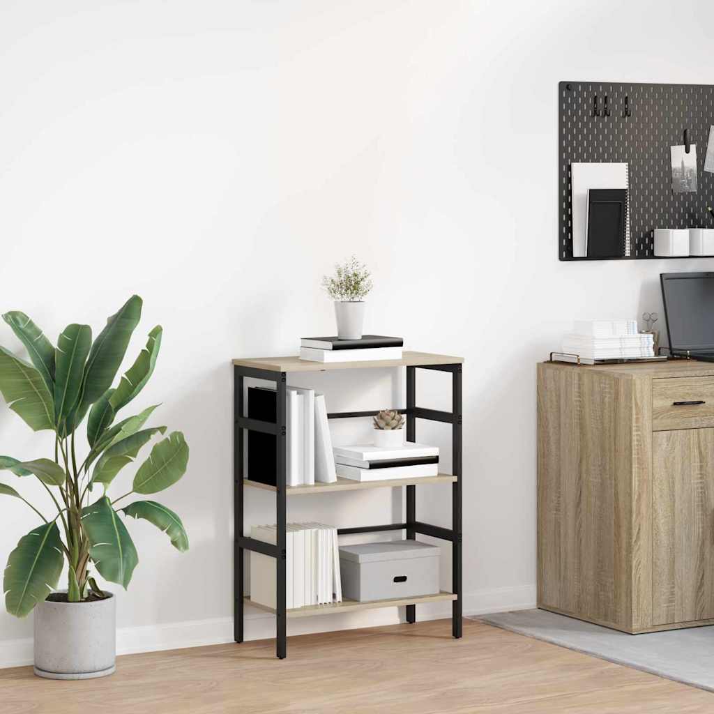Bookshelf 2-Tier 60 x 29.5 x 81 cm Engineered Wood Sonoma Oak