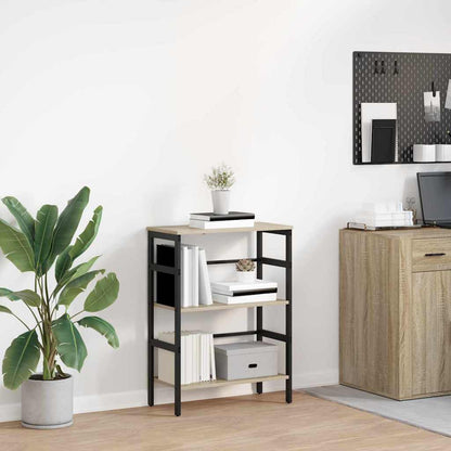 Bookshelf 2-Tier 60 x 29.5 x 81 cm Engineered Wood Sonoma Oak