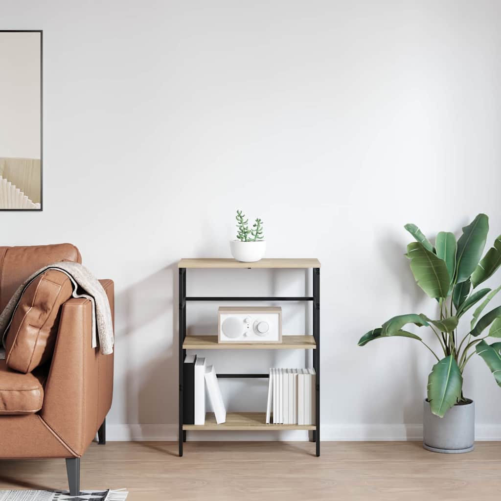 Bookshelf 2-Tier 60 x 29.5 x 81 cm Engineered Wood Sonoma Oak