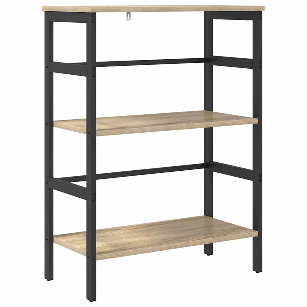 Bookshelf 2-Tier 60 x 29.5 x 81 cm Engineered Wood Sonoma Oak