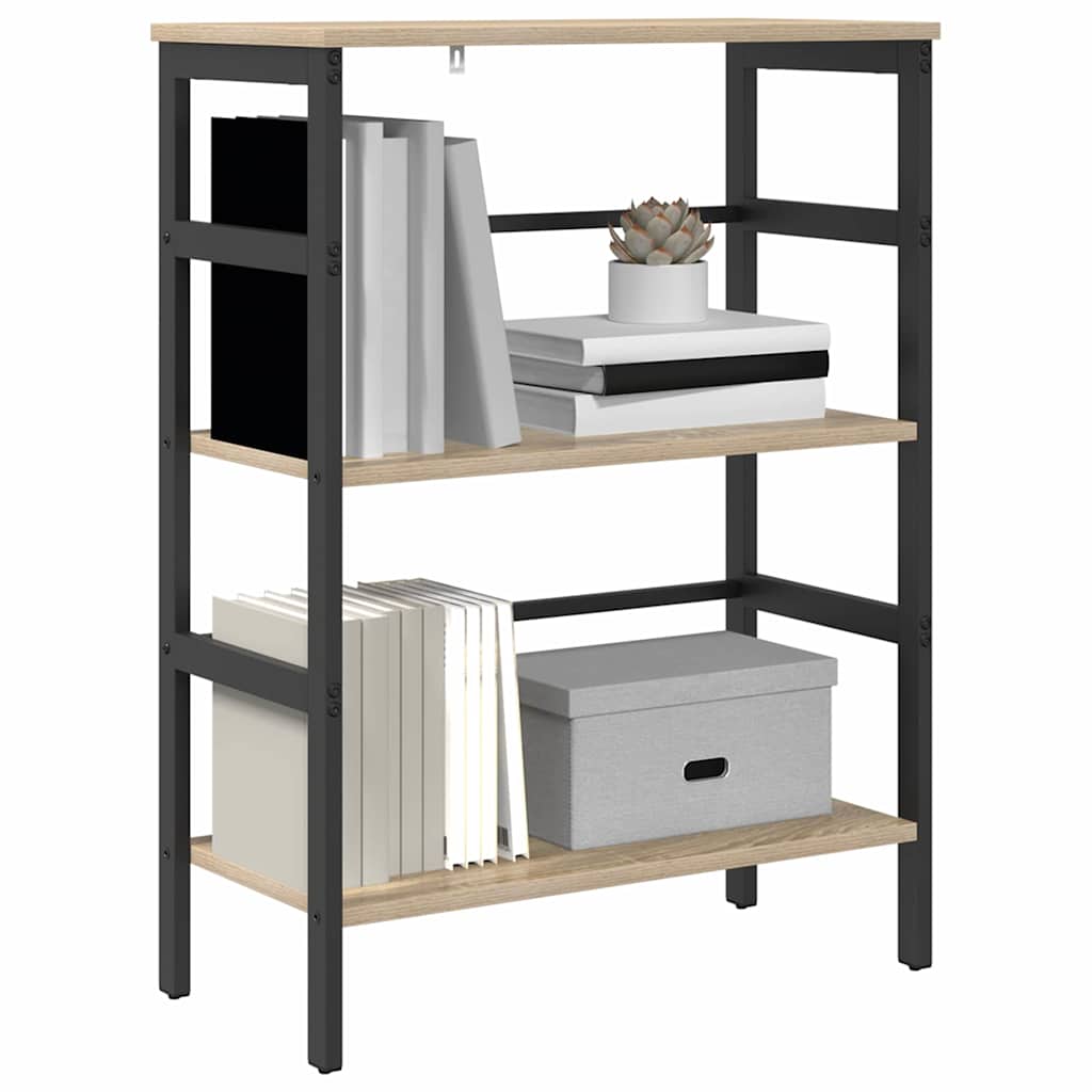 Bookshelf 2-Tier 60 x 29.5 x 81 cm Engineered Wood Sonoma Oak