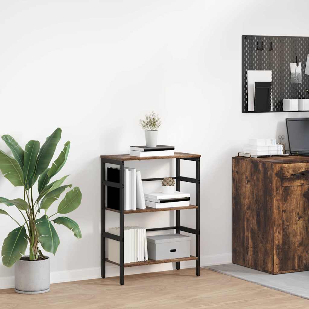 Bookshelf 2-Tier 60 x 29.5 x 81 cm Engineered Wood Smoked Oak
