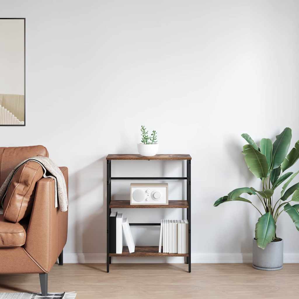 Bookshelf 2-Tier 60 x 29.5 x 81 cm Engineered Wood Smoked Oak