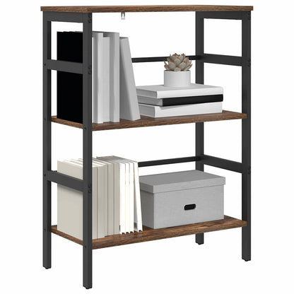 Bookshelf 2-Tier 60 x 29.5 x 81 cm Engineered Wood Smoked Oak