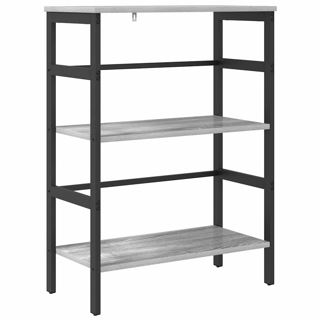 Bookshelf 2-Tier 60 x 29.5 x 81 cm Engineered Wood Grey Sonoma