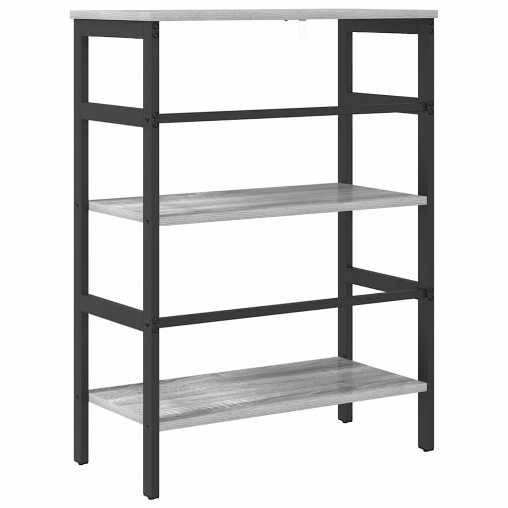 Bookshelf 2-Tier 60 x 29.5 x 81 cm Engineered Wood Grey Sonoma