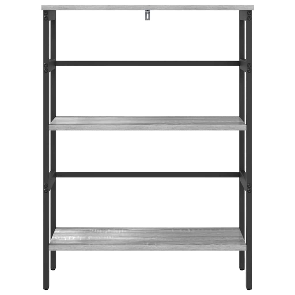 Bookshelf 2-Tier 60 x 29.5 x 81 cm Engineered Wood Grey Sonoma