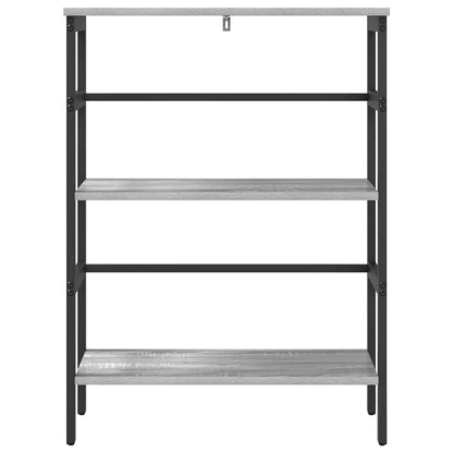 Bookshelf 2-Tier 60 x 29.5 x 81 cm Engineered Wood Grey Sonoma