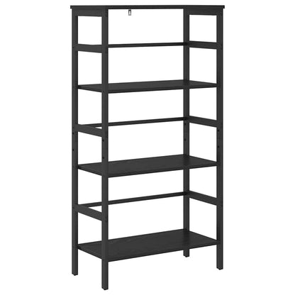 Bookshelf 3-Tier 60 x 29.5 x 115 cm Engineered Wood Black Oak
