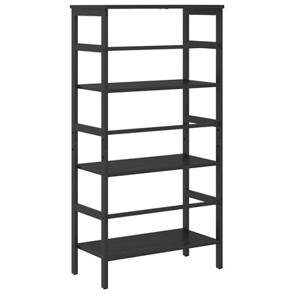 Bookshelf 3-Tier 60 x 29.5 x 115 cm Engineered Wood Black Oak