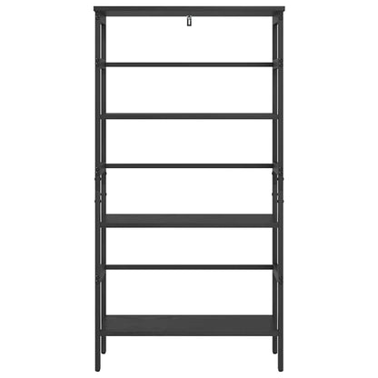 Bookshelf 3-Tier 60 x 29.5 x 115 cm Engineered Wood Black Oak