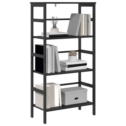 Bookshelf 3-Tier 60 x 29.5 x 115 cm Engineered Wood Black Oak
