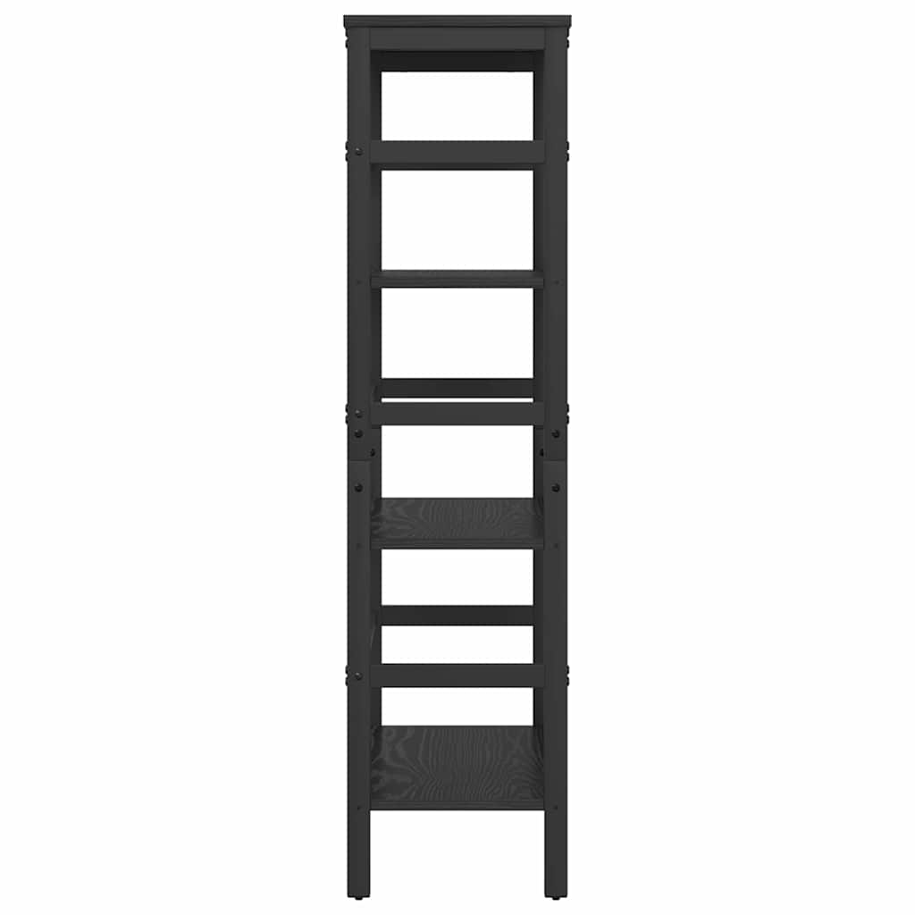 Bookshelf 3-Tier 60 x 29.5 x 115 cm Engineered Wood Black Oak