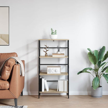 Bookshelf 3-Tier 60 x 29.5 x 115 cm Engineered Wood Sonoma Oak