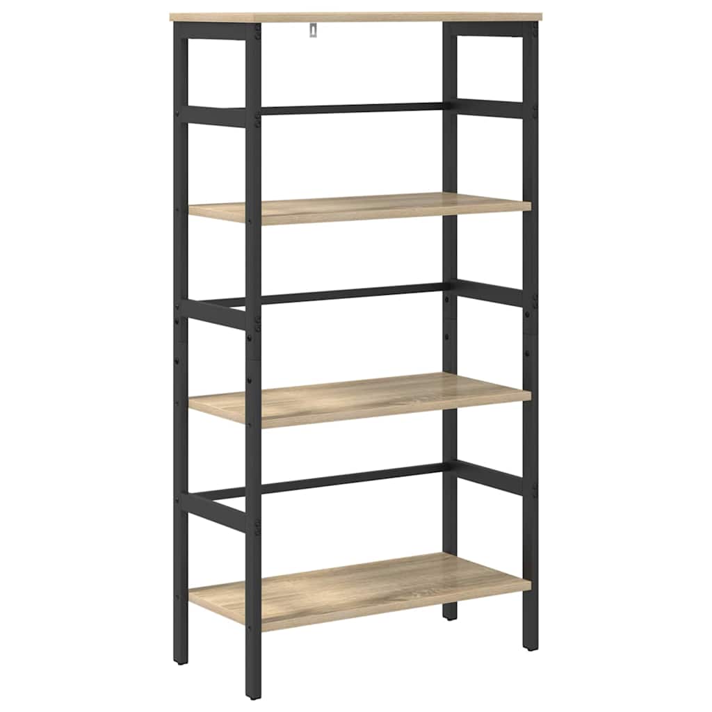 Bookshelf 3-Tier 60 x 29.5 x 115 cm Engineered Wood Sonoma Oak