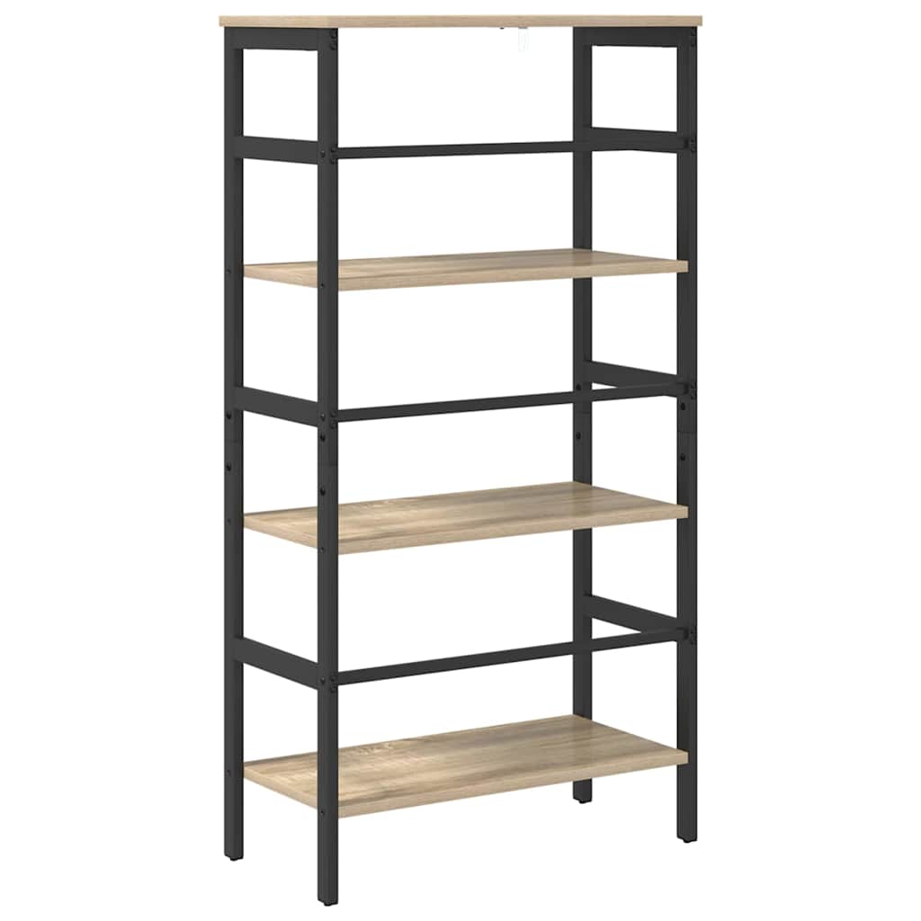 Bookshelf 3-Tier 60 x 29.5 x 115 cm Engineered Wood Sonoma Oak