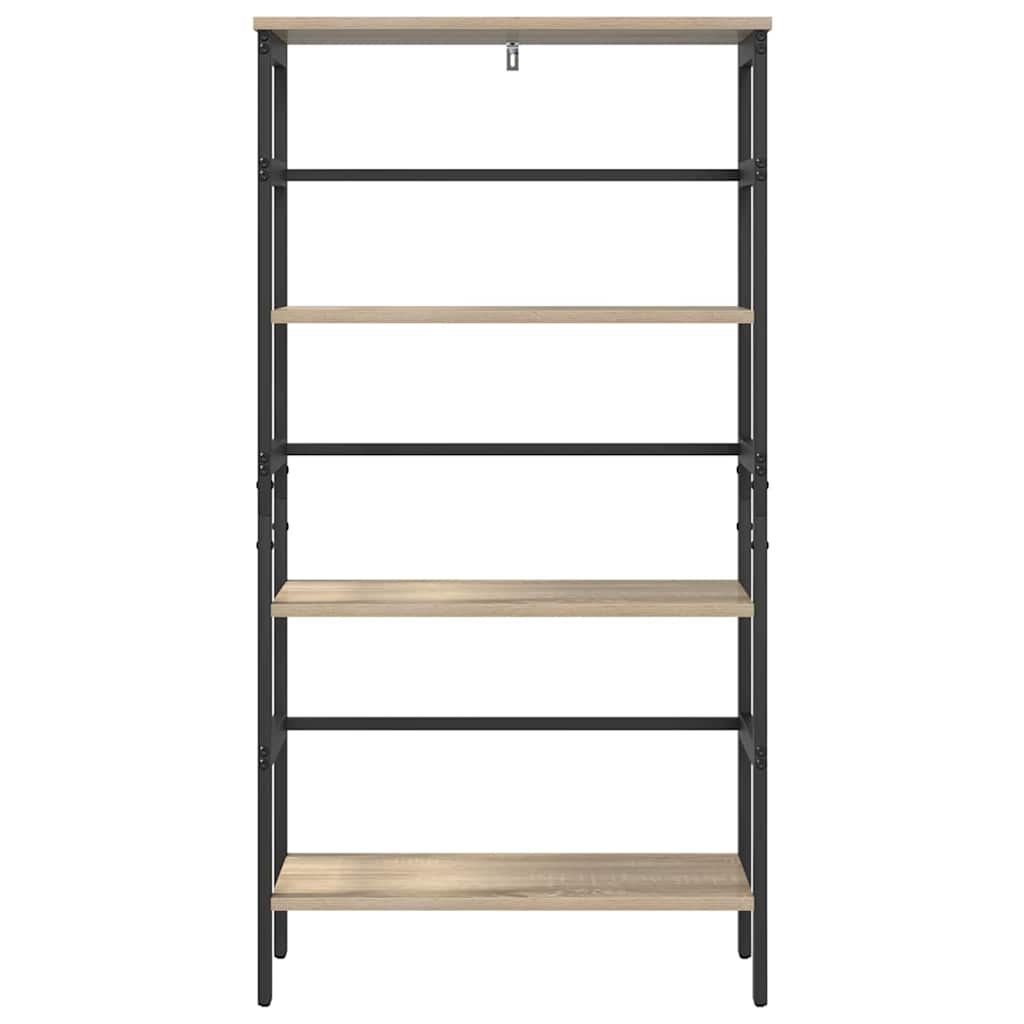 Bookshelf 3-Tier 60 x 29.5 x 115 cm Engineered Wood Sonoma Oak