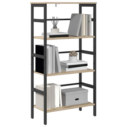 Bookshelf 3-Tier 60 x 29.5 x 115 cm Engineered Wood Sonoma Oak