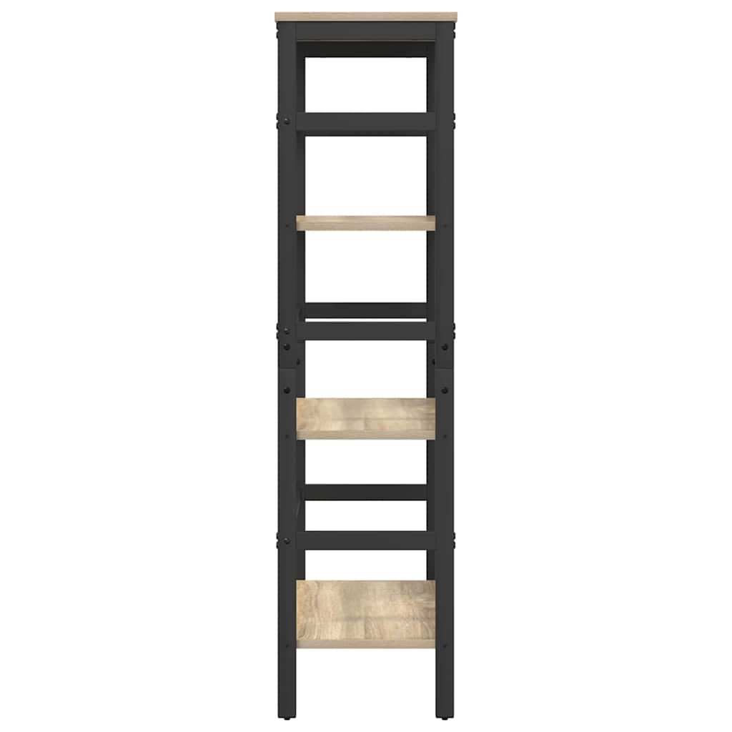 Bookshelf 3-Tier 60 x 29.5 x 115 cm Engineered Wood Sonoma Oak