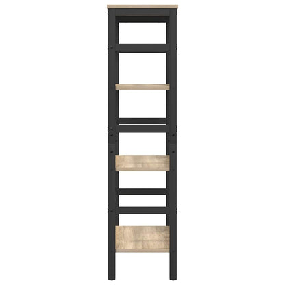 Bookshelf 3-Tier 60 x 29.5 x 115 cm Engineered Wood Sonoma Oak