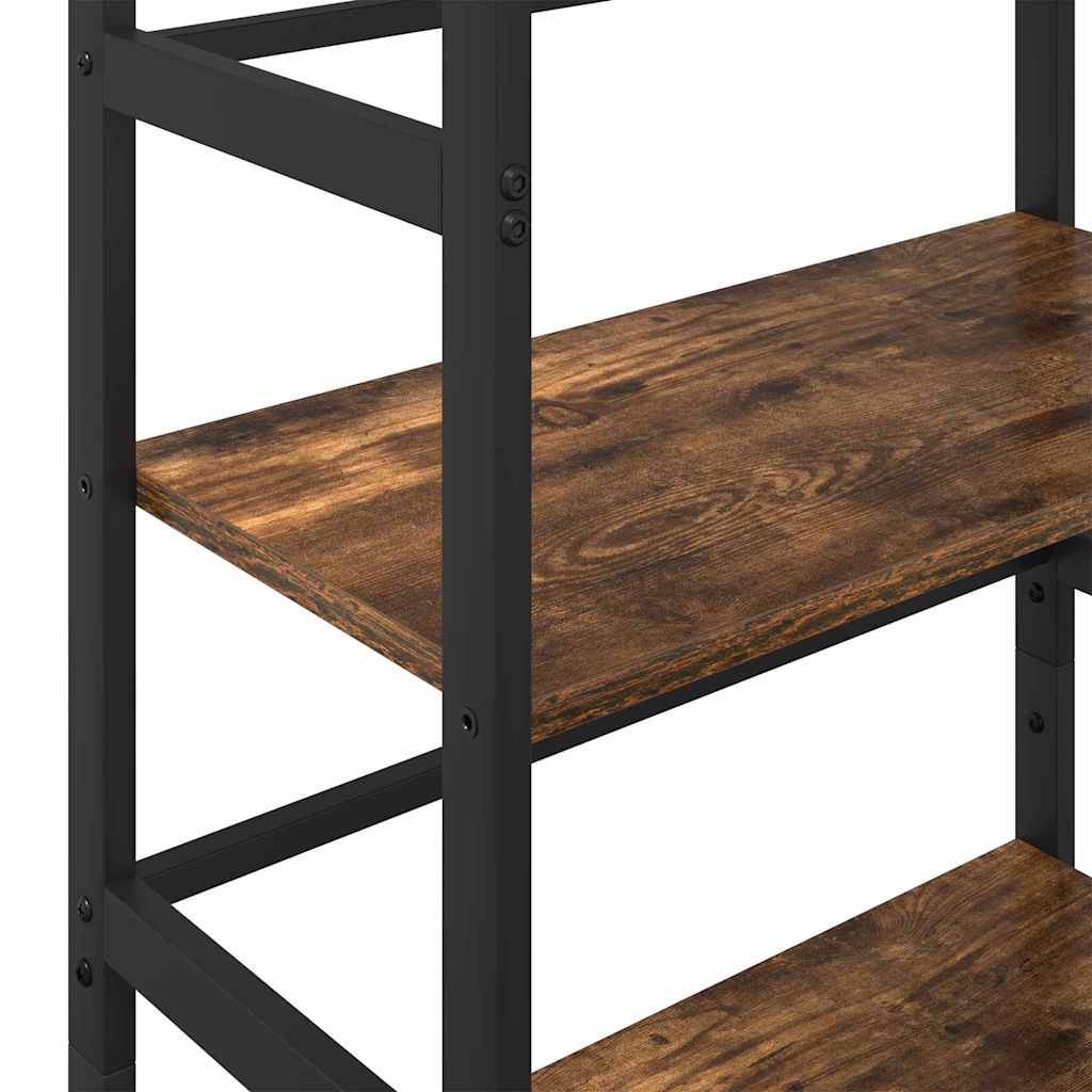 Bookshelf 3-Tier 60 x 29.5 x 115 cm Engineered Wood Smoked Oak