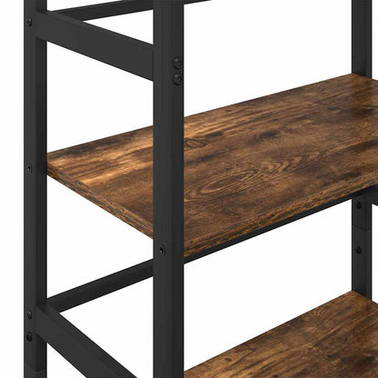 Bookshelf 3-Tier 60 x 29.5 x 115 cm Engineered Wood Smoked Oak