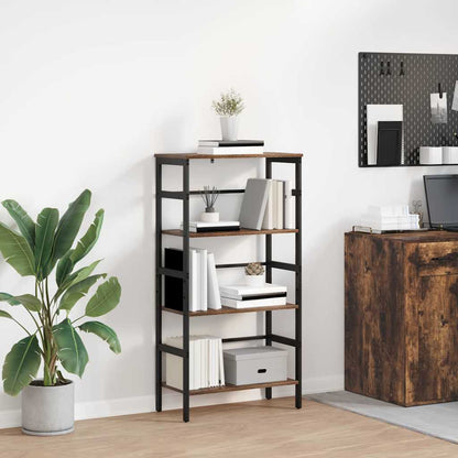 Bookshelf 3-Tier 60 x 29.5 x 115 cm Engineered Wood Smoked Oak