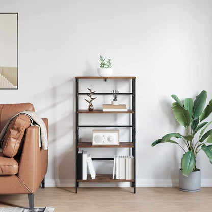 Bookshelf 3-Tier 60 x 29.5 x 115 cm Engineered Wood Smoked Oak