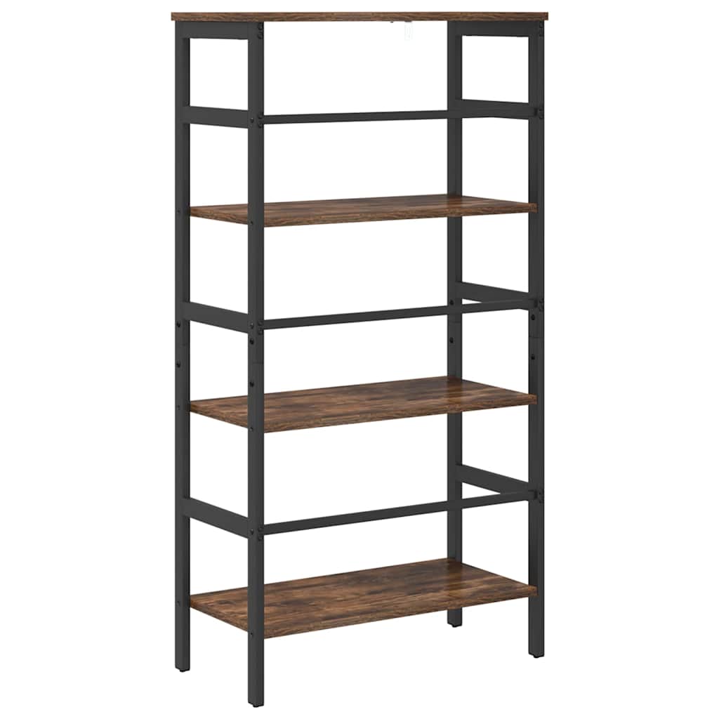 Bookshelf 3-Tier 60 x 29.5 x 115 cm Engineered Wood Smoked Oak