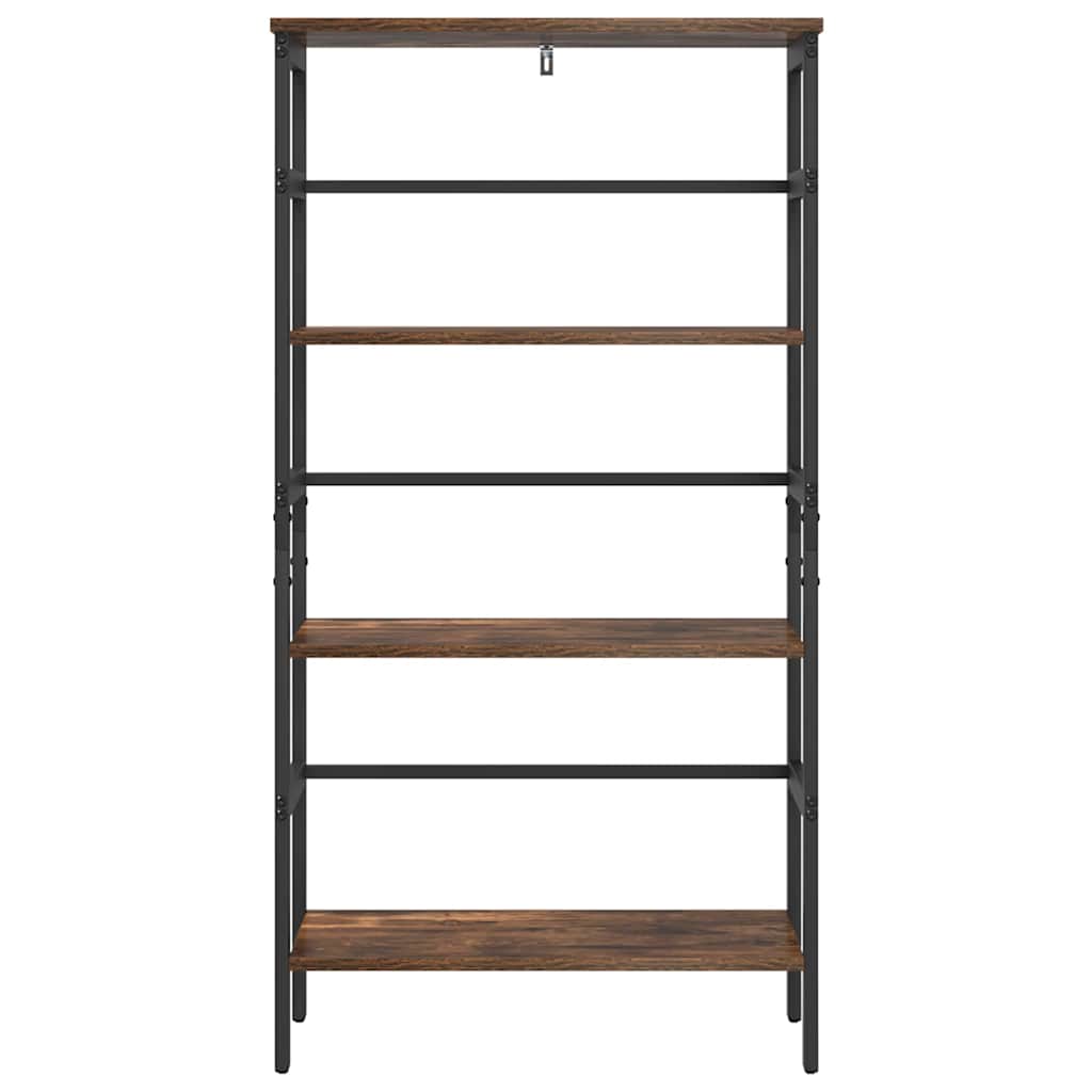 Bookshelf 3-Tier 60 x 29.5 x 115 cm Engineered Wood Smoked Oak