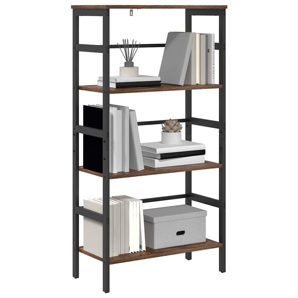 Bookshelf 3-Tier 60 x 29.5 x 115 cm Engineered Wood Smoked Oak