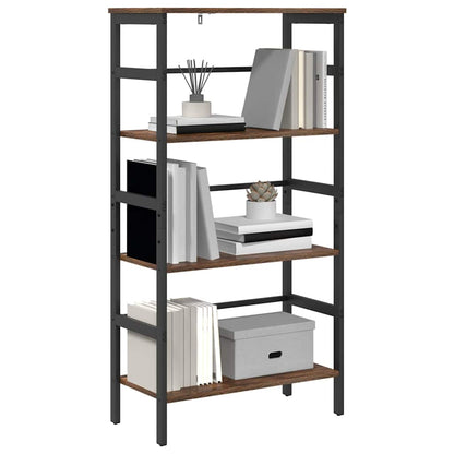 Bookshelf 3-Tier 60 x 29.5 x 115 cm Engineered Wood Smoked Oak
