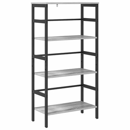 Bookshelf 3-Tier 60 x 29.5 x 115 cm Engineered Wood Grey Sonoma