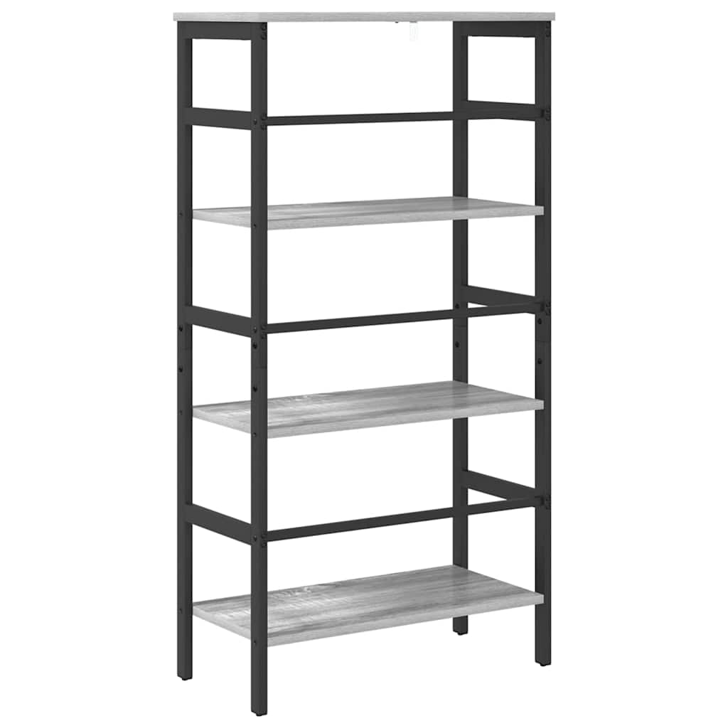 Bookshelf 3-Tier 60 x 29.5 x 115 cm Engineered Wood Grey Sonoma
