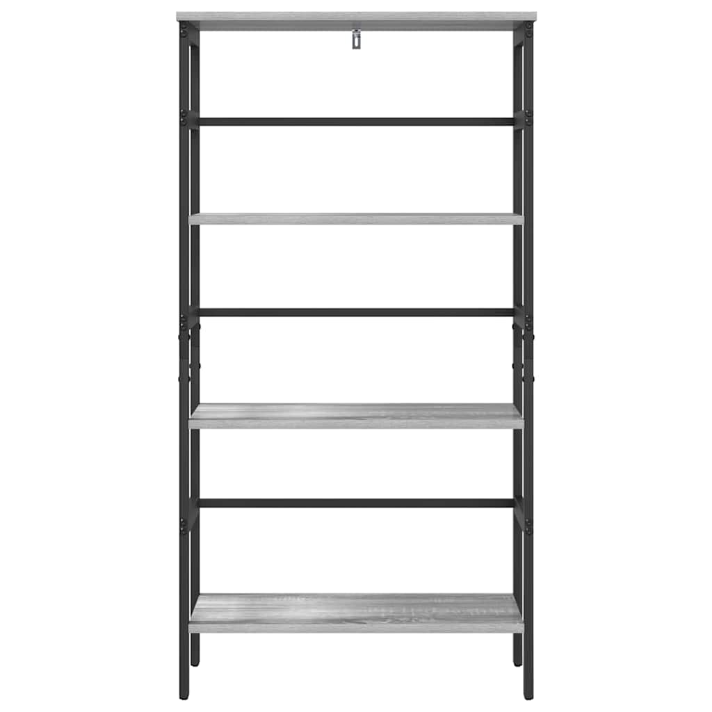 Bookshelf 3-Tier 60 x 29.5 x 115 cm Engineered Wood Grey Sonoma