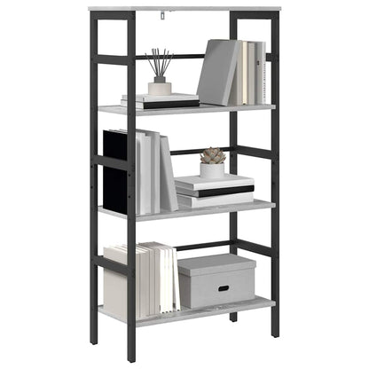 Bookshelf 3-Tier 60 x 29.5 x 115 cm Engineered Wood Grey Sonoma