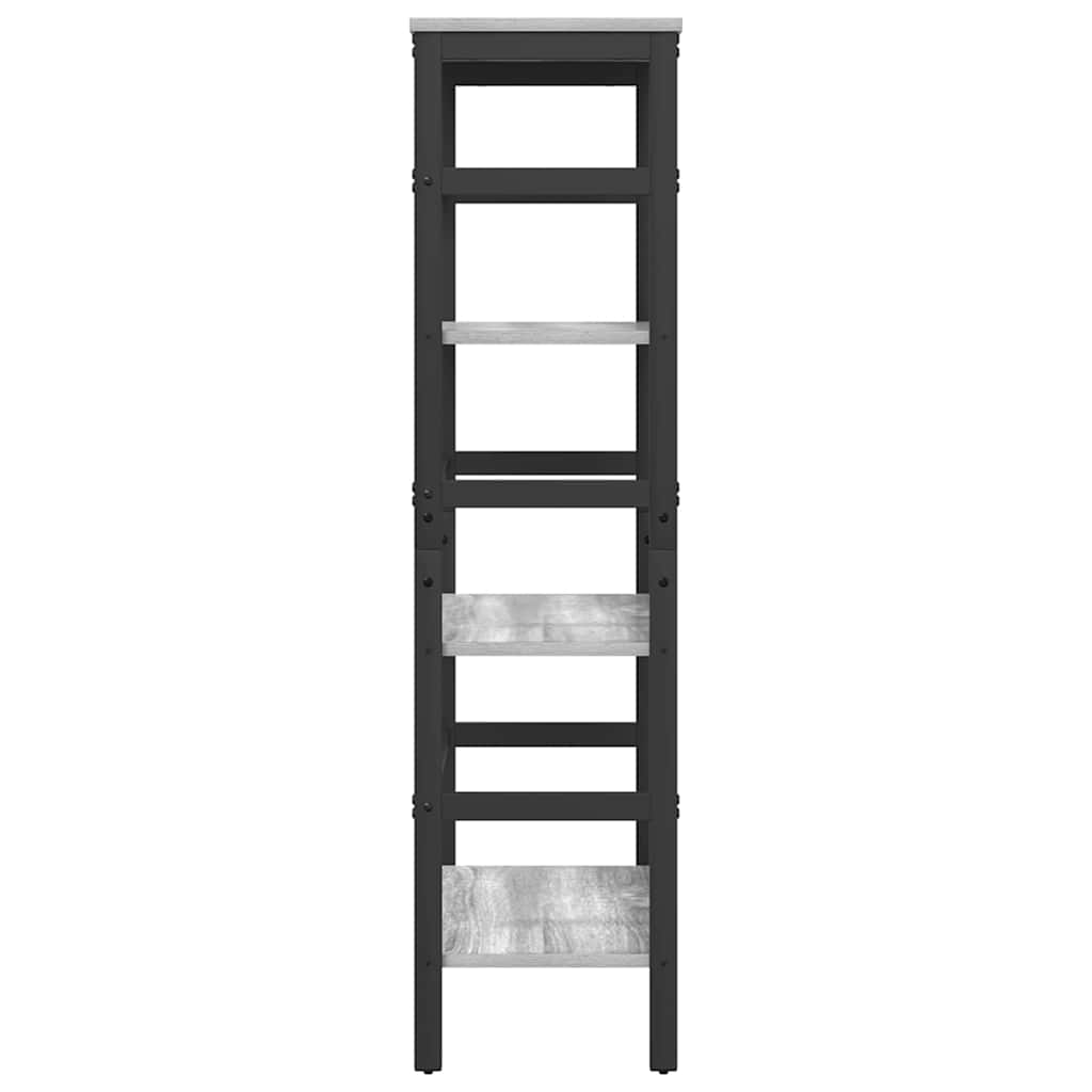 Bookshelf 3-Tier 60 x 29.5 x 115 cm Engineered Wood Grey Sonoma