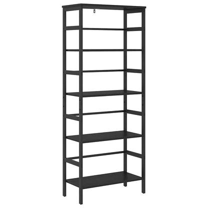 Bookshelf 4-Tier 60 x 29.5 x 149 cm Engineered Wood Black Oak