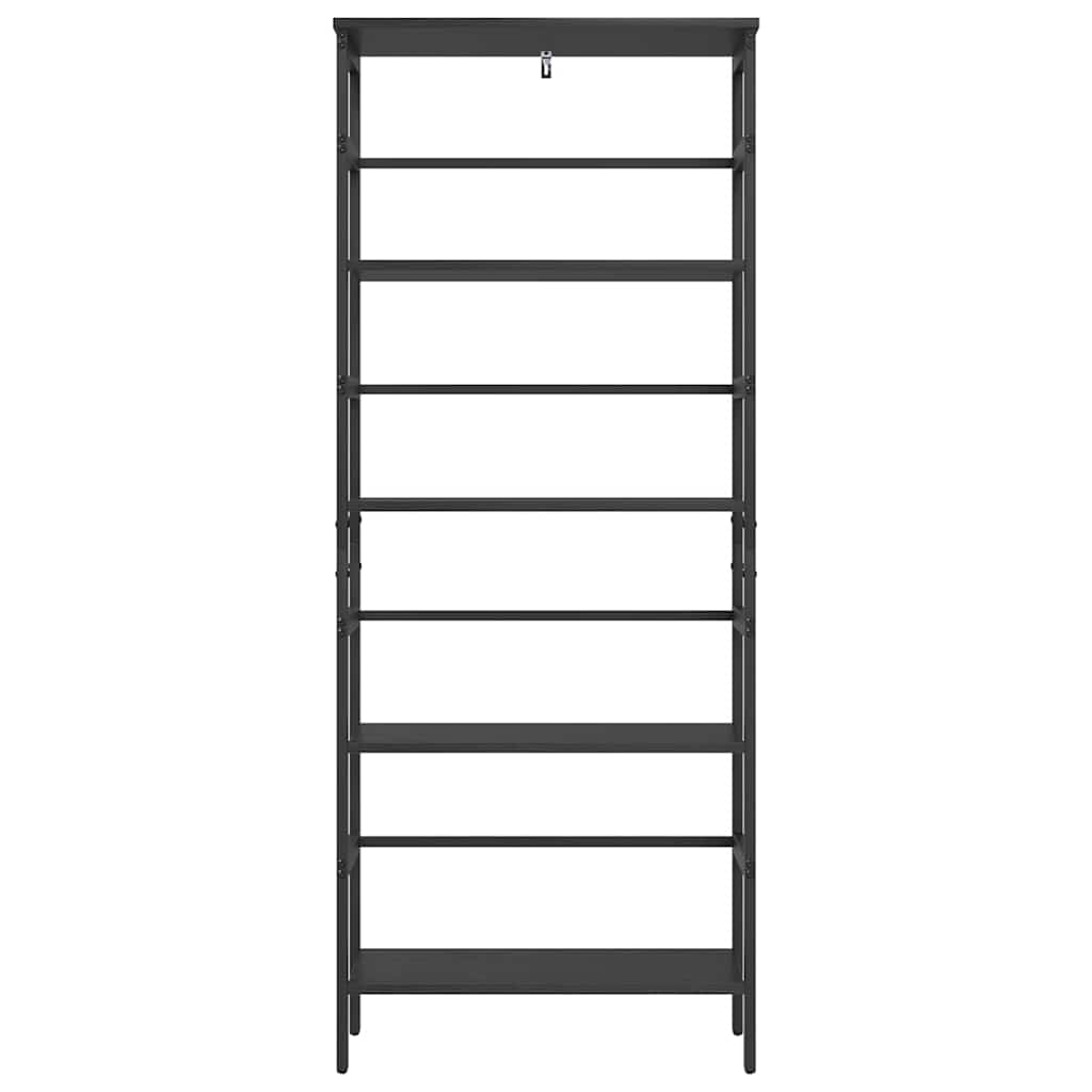 Bookshelf 4-Tier 60 x 29.5 x 149 cm Engineered Wood Black Oak
