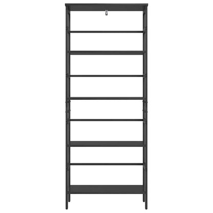 Bookshelf 4-Tier 60 x 29.5 x 149 cm Engineered Wood Black Oak