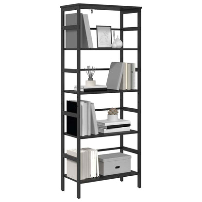 Bookshelf 4-Tier 60 x 29.5 x 149 cm Engineered Wood Black Oak