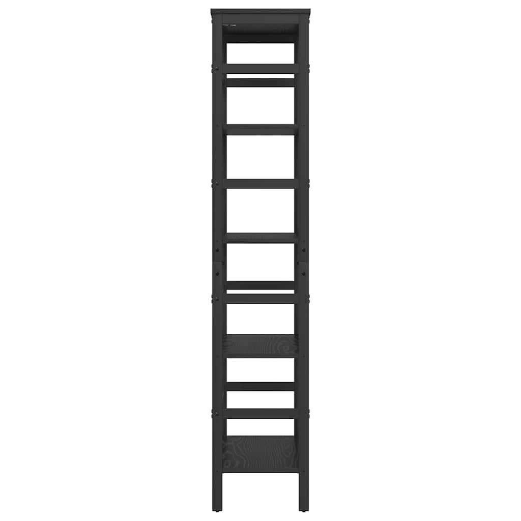 Bookshelf 4-Tier 60 x 29.5 x 149 cm Engineered Wood Black Oak