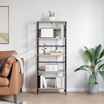 Bookshelf 4-Tier 60 x 29.5 x 149 cm Engineered Wood Sonoma Oak