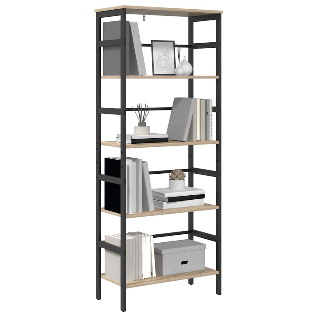 Bookshelf 4-Tier 60 x 29.5 x 149 cm Engineered Wood Sonoma Oak