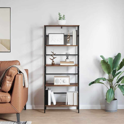Bookshelf 4-Tier 60 x 29.5 x 149 cm Engineered Wood Smoked Oak