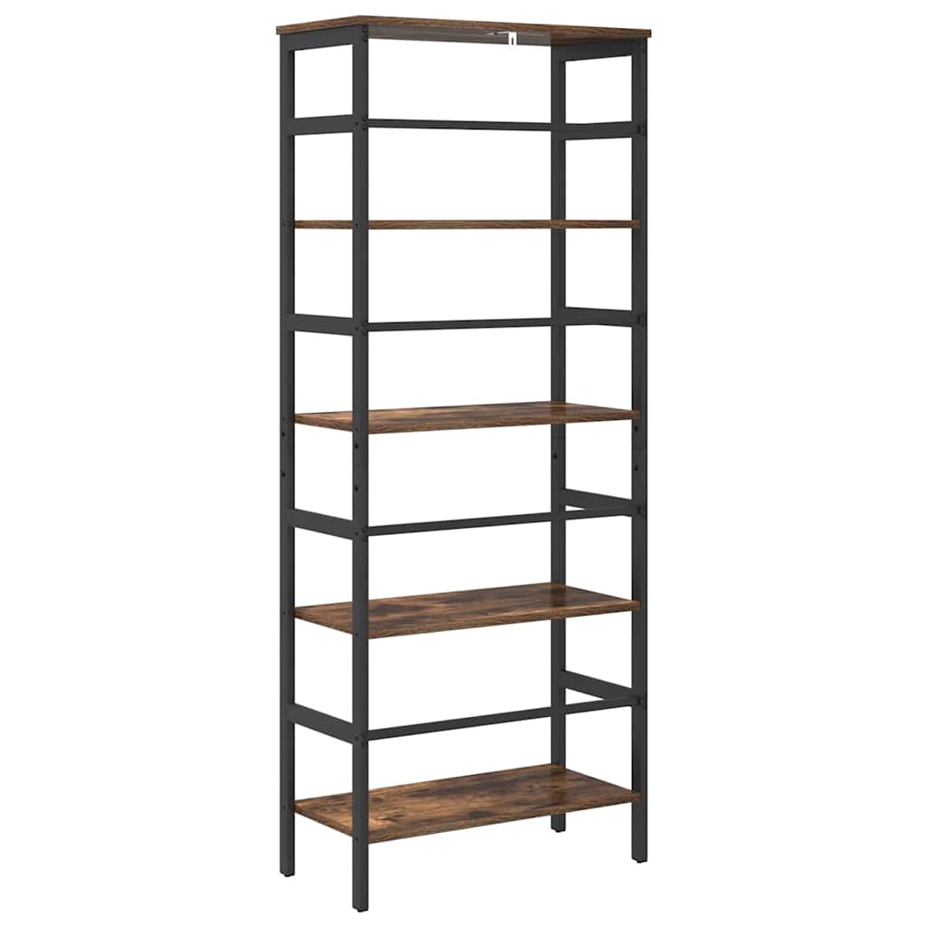 Bookshelf 4-Tier 60 x 29.5 x 149 cm Engineered Wood Smoked Oak